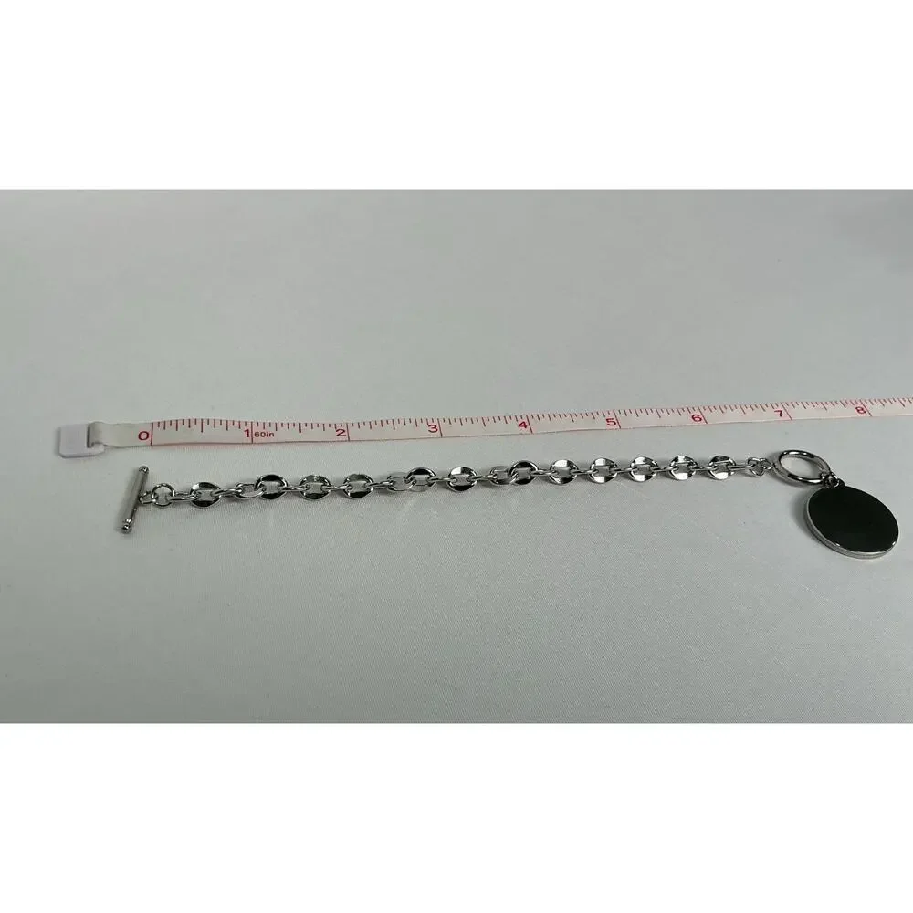 Louis Vuitton Monogram Canvas Silver Round Toggle Bracelet Swarovski - Picture 6 of 6